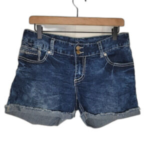 Ariya thick stitch cuffed denim jean shorts size 11/12